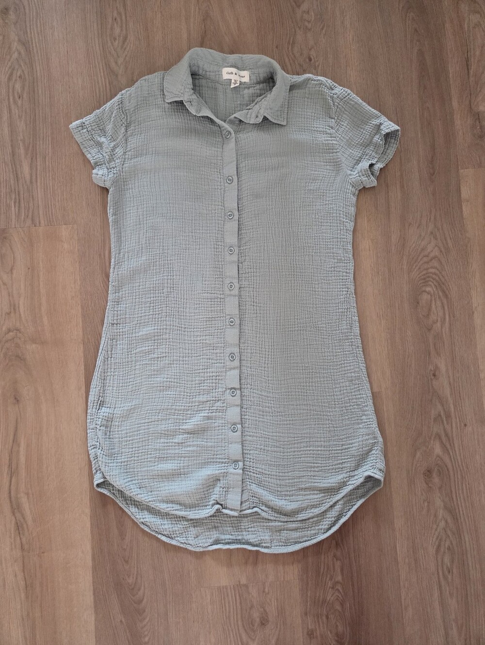 Cloth & Stone Gauze Button Front Tunic Shirtdress S Cottage Coastal Minimql Farm